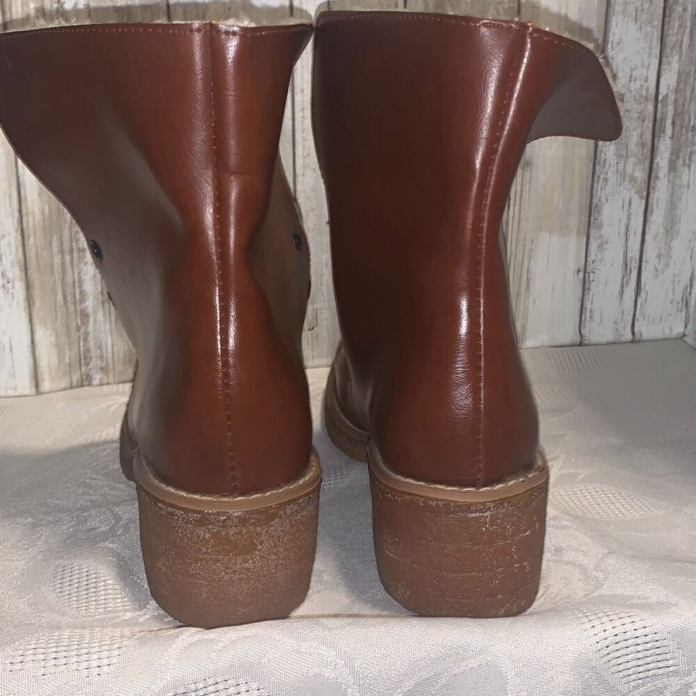 NWOT Vintage Sears Cognac Brown Shearling Boots Women’s Size 8.5‎ B - Picture 9 of 15